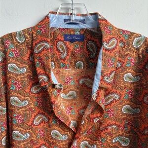 Alan Flusser Men's Long Sleeve Paisley Button Down Shirt  XXL
